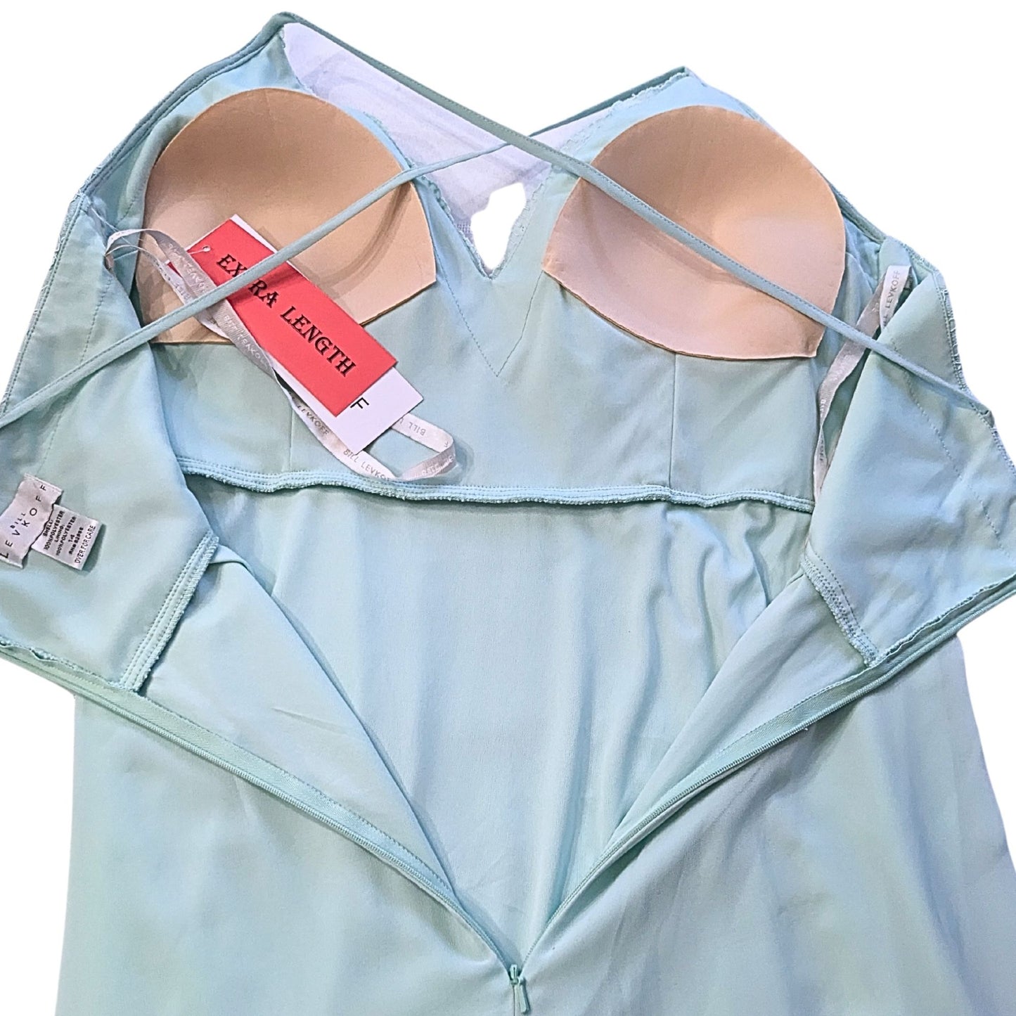 NWT BILL LEVKOFF 1702 Mint Green Extra Length Chiffon Bridesmaid Dress Size 14XL