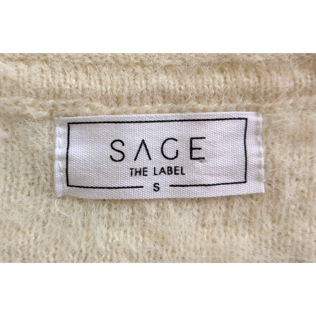 SAGE THE LABEL Ivory Fluff Long Sleeve Oversized Open Cardigan Size S