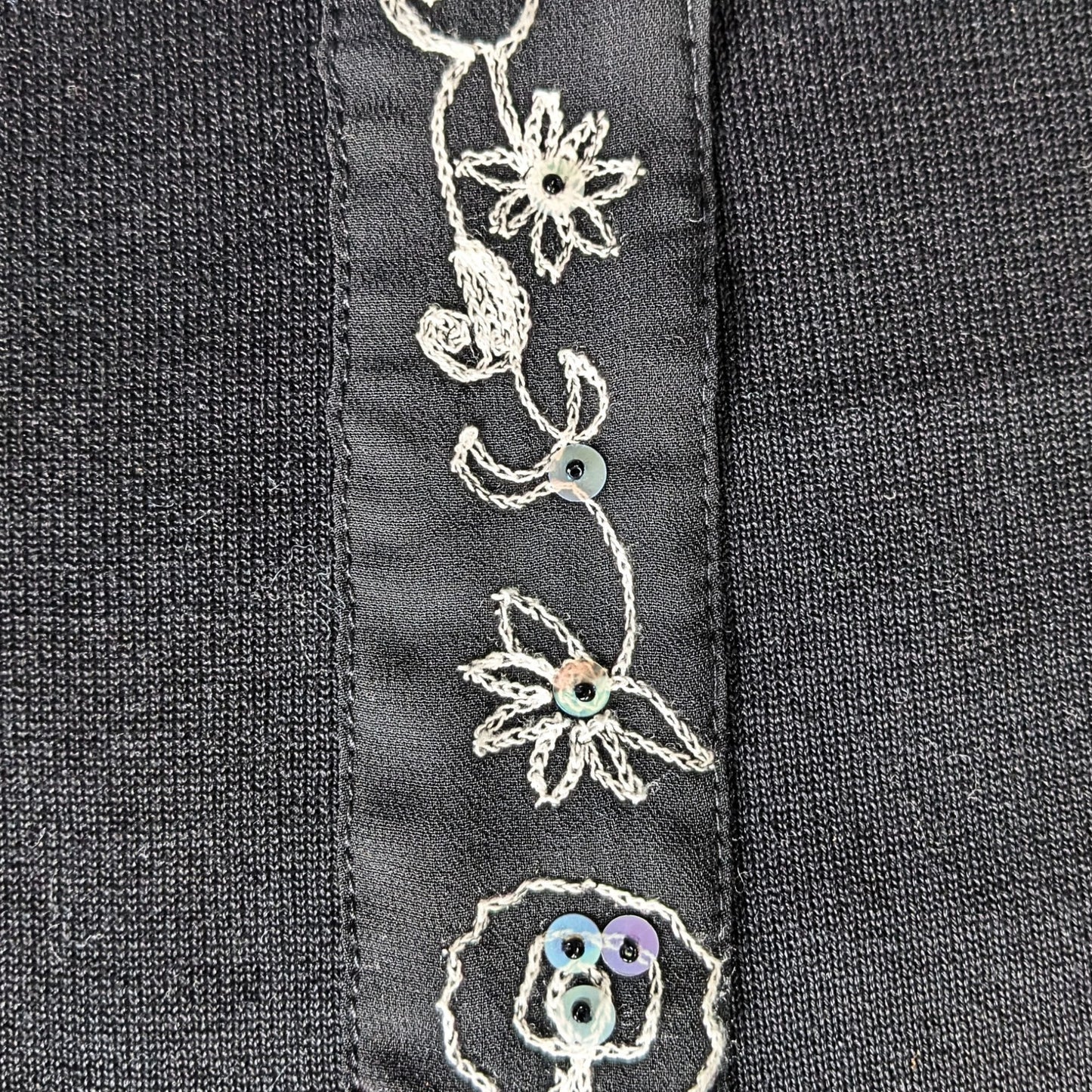 Vintage 90s/Y2K CAROL ANDERSON California Silk Cotton Embroidered Cardigan Sz XL