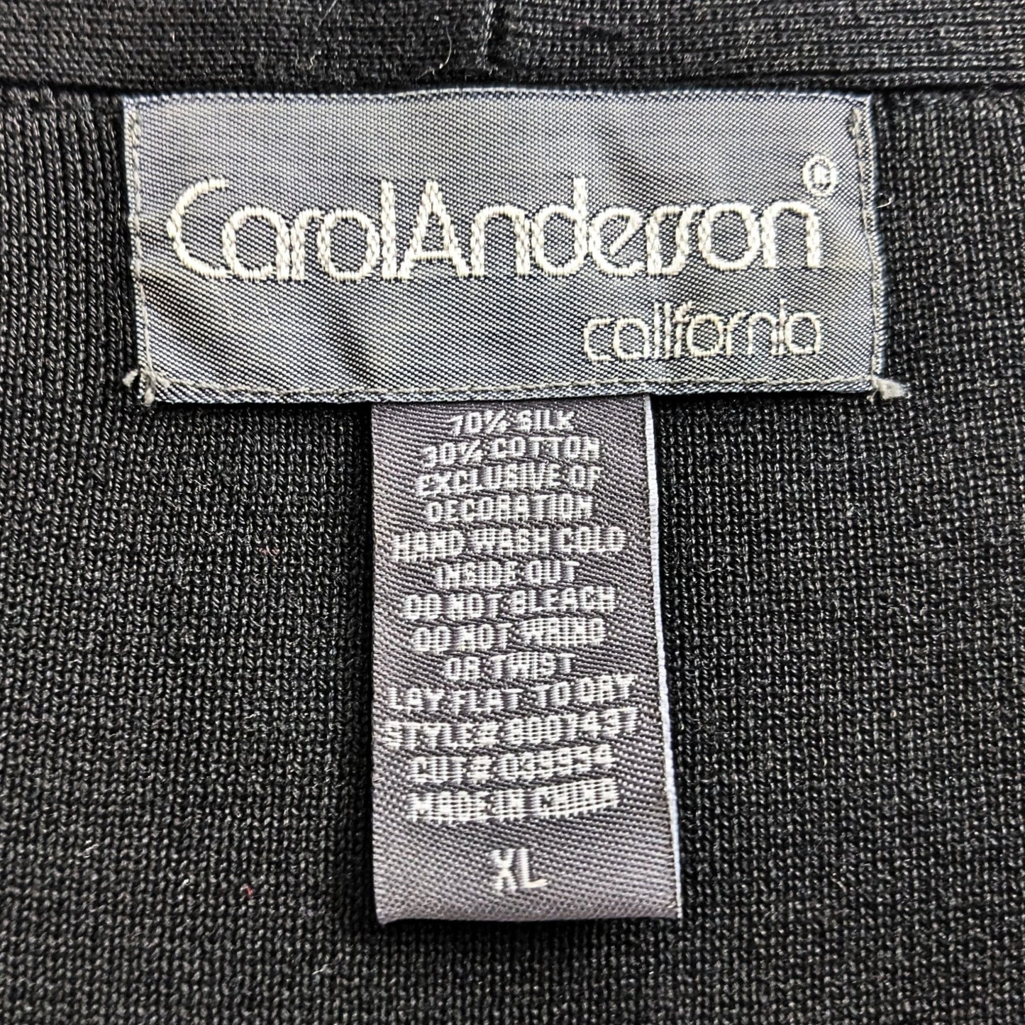 Vintage 90s/Y2K CAROL ANDERSON California Silk Cotton Embroidered Cardigan Sz XL