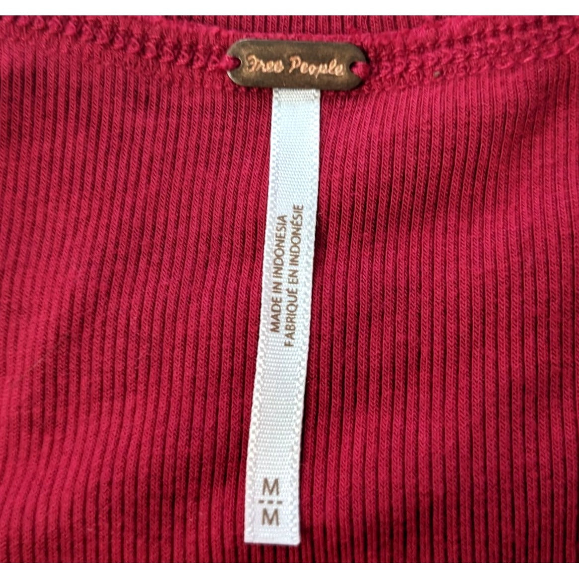FREE PEOPLE Downtown Girl Red Cutout Tunic Rib Knit Sweater OB976710 Size M