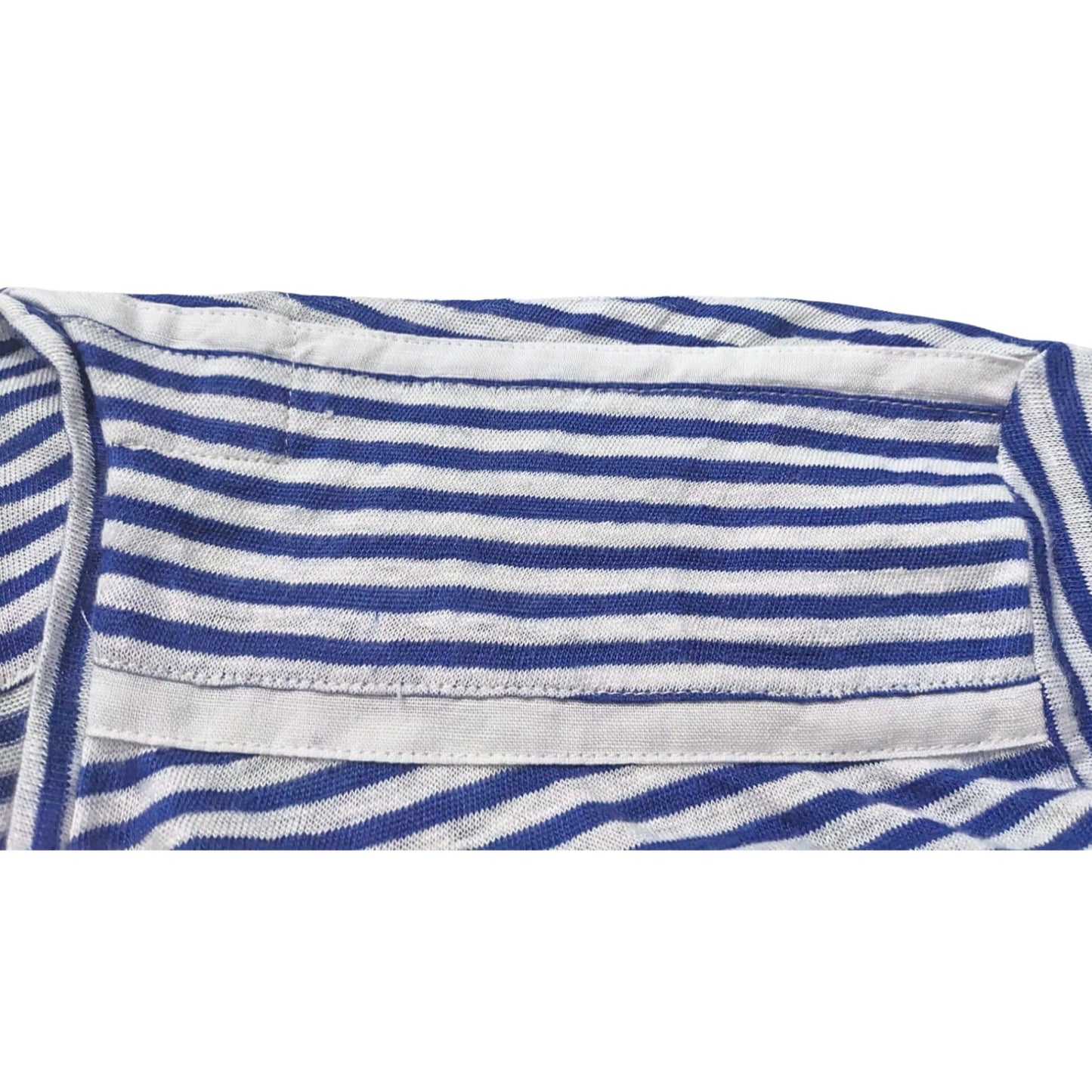 NWT RAFFI 100% Linen Blue & White Striped Coastal Long Sleeve Tee Size XXL