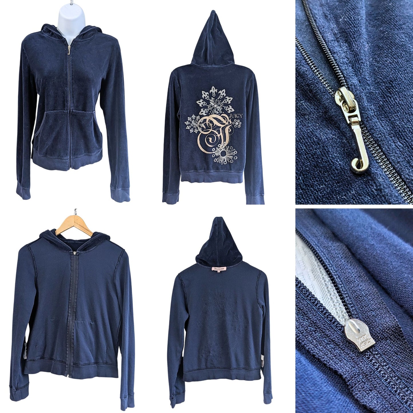 Vtg Y2K JUICY COUTURE Velour Winter Snowflake 2pc Tracksuit Set Size L/XL