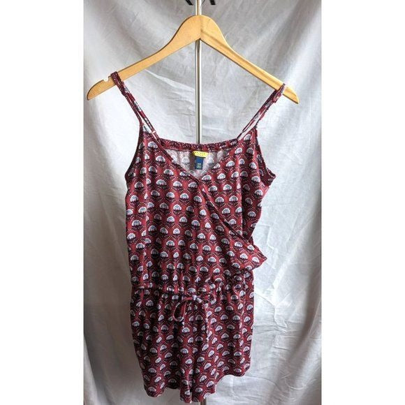 Aeropostale PRINCE & FOX Red & Blue Floral Romper 9657 Size M