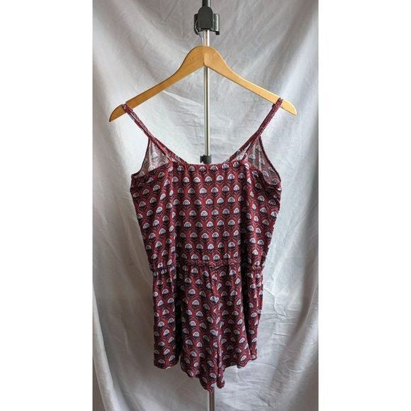 Aeropostale PRINCE & FOX Red & Blue Floral Romper 9657 Size M