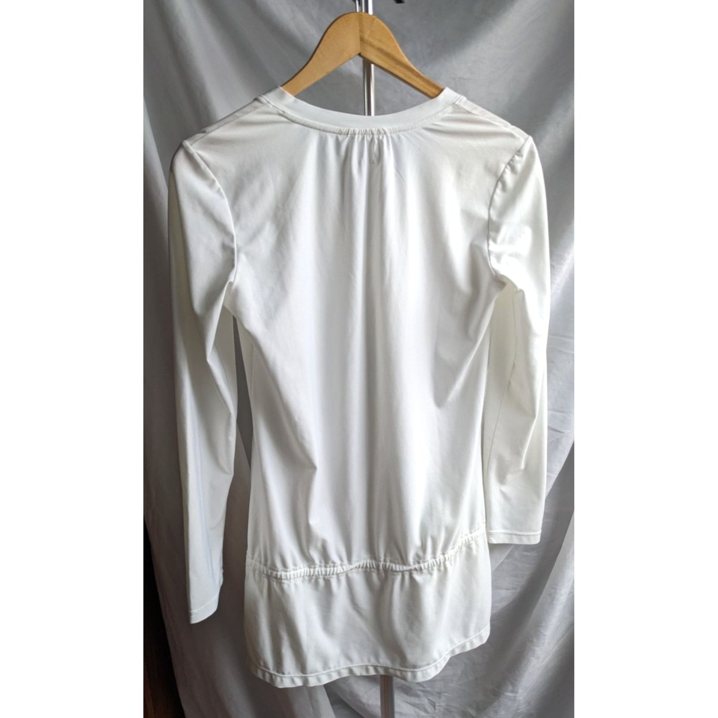 ATHLETA Grenada Wick-It White Swim Cover-Up 581751 Long Sleeve Drawstring Sz XS