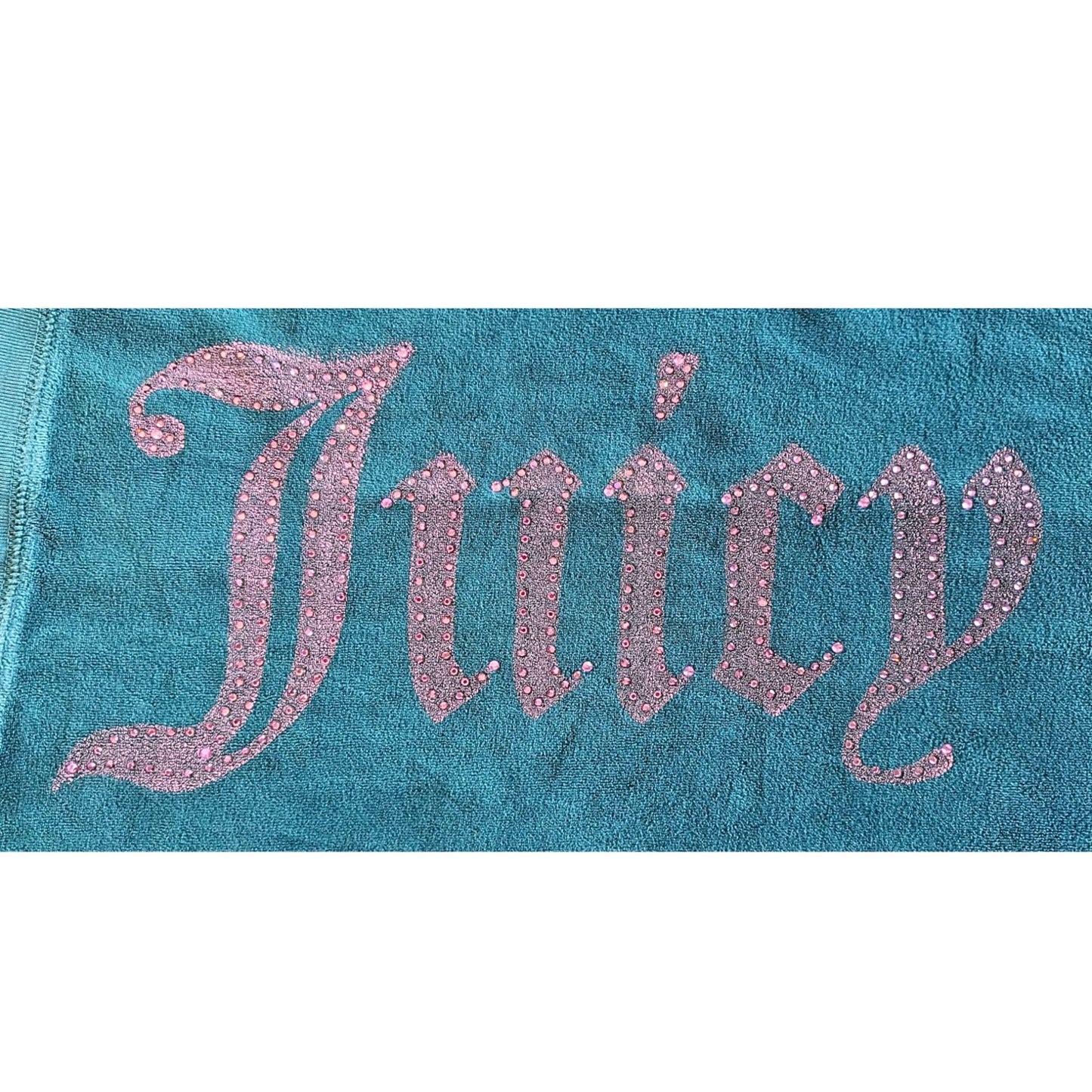 Vtg Y2K JUICY COUTURE Teal Pink 2-pc Shield & Crown Matching Set Sz M/L *FLAWED*