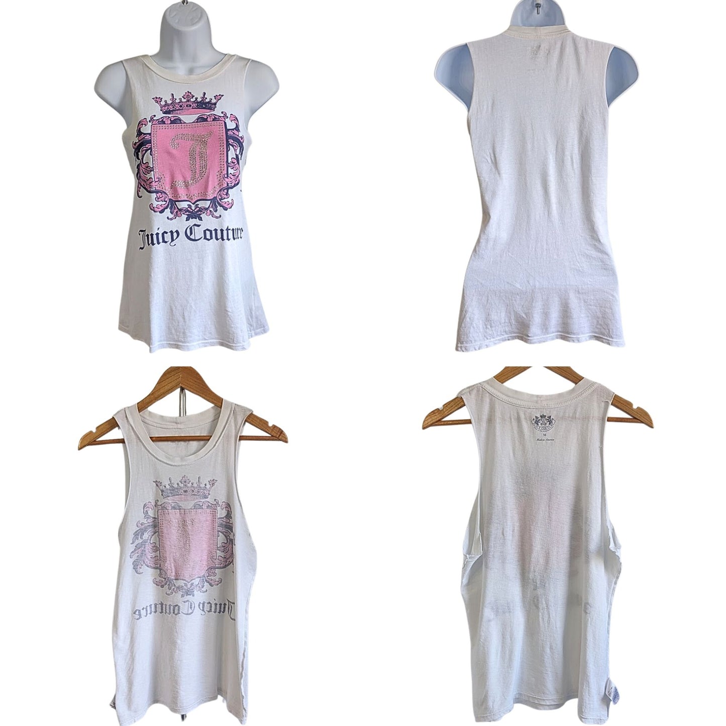 Vtg Y2K JUICY COUTURE Teal Pink 2-pc Shield & Crown Matching Set Sz M/L *FLAWED*