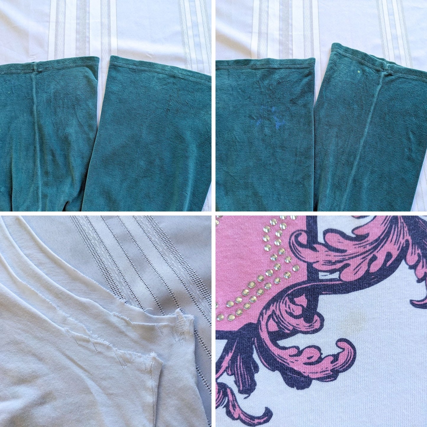Vtg Y2K JUICY COUTURE Teal Pink 2-pc Shield & Crown Matching Set Sz M/L *FLAWED*
