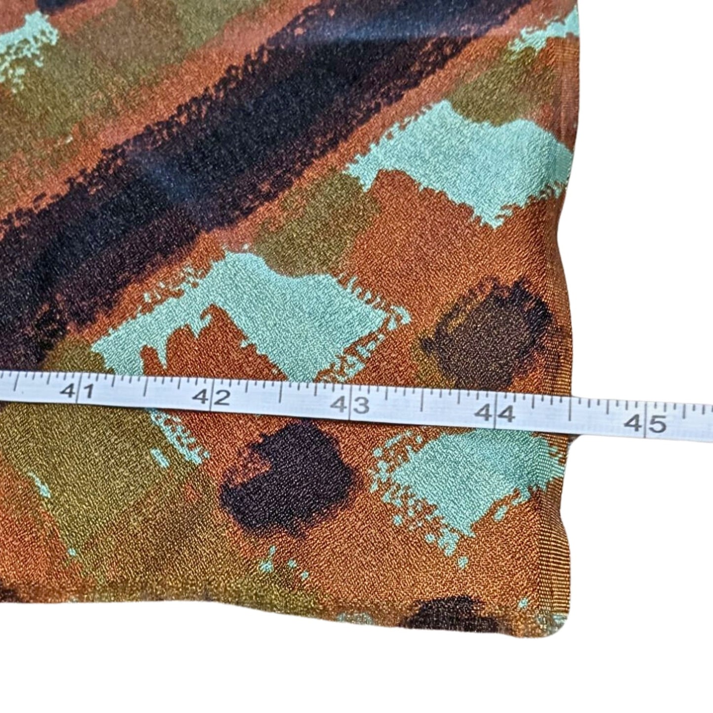 Vintage 60s Uncut Polyester Satin Mod Fabric w/ Receipt Orange Check 5 sq.yds.