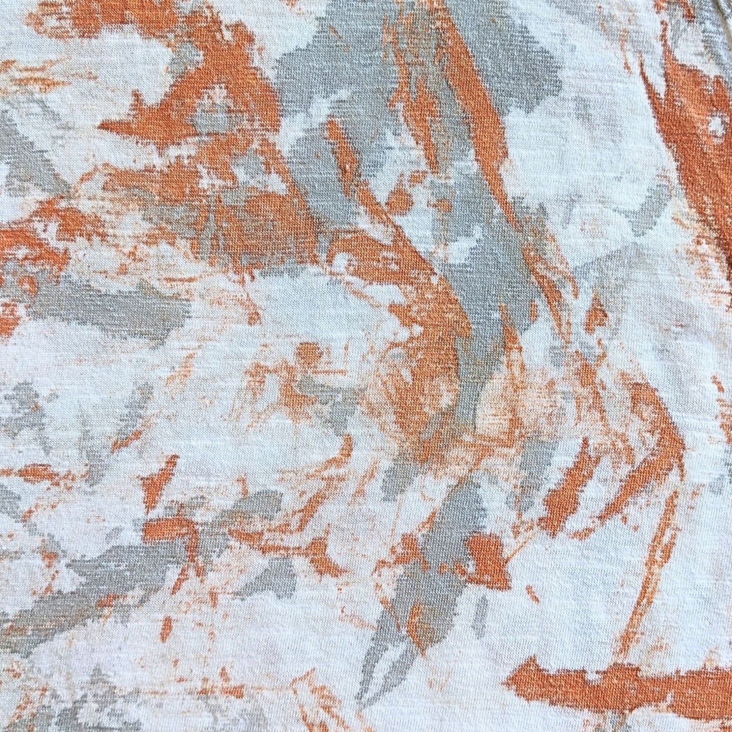 GILDA MIDANI Orange Cream & Gray Splatter Tie Dye 100% Cotton SS Maxi Dress Sz M