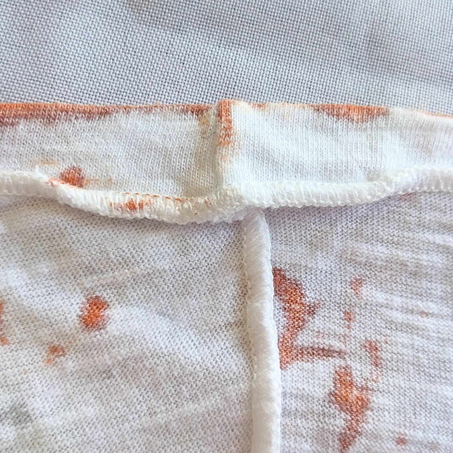 GILDA MIDANI Orange Cream & Gray Splatter Tie Dye 100% Cotton SS Maxi Dress Sz M