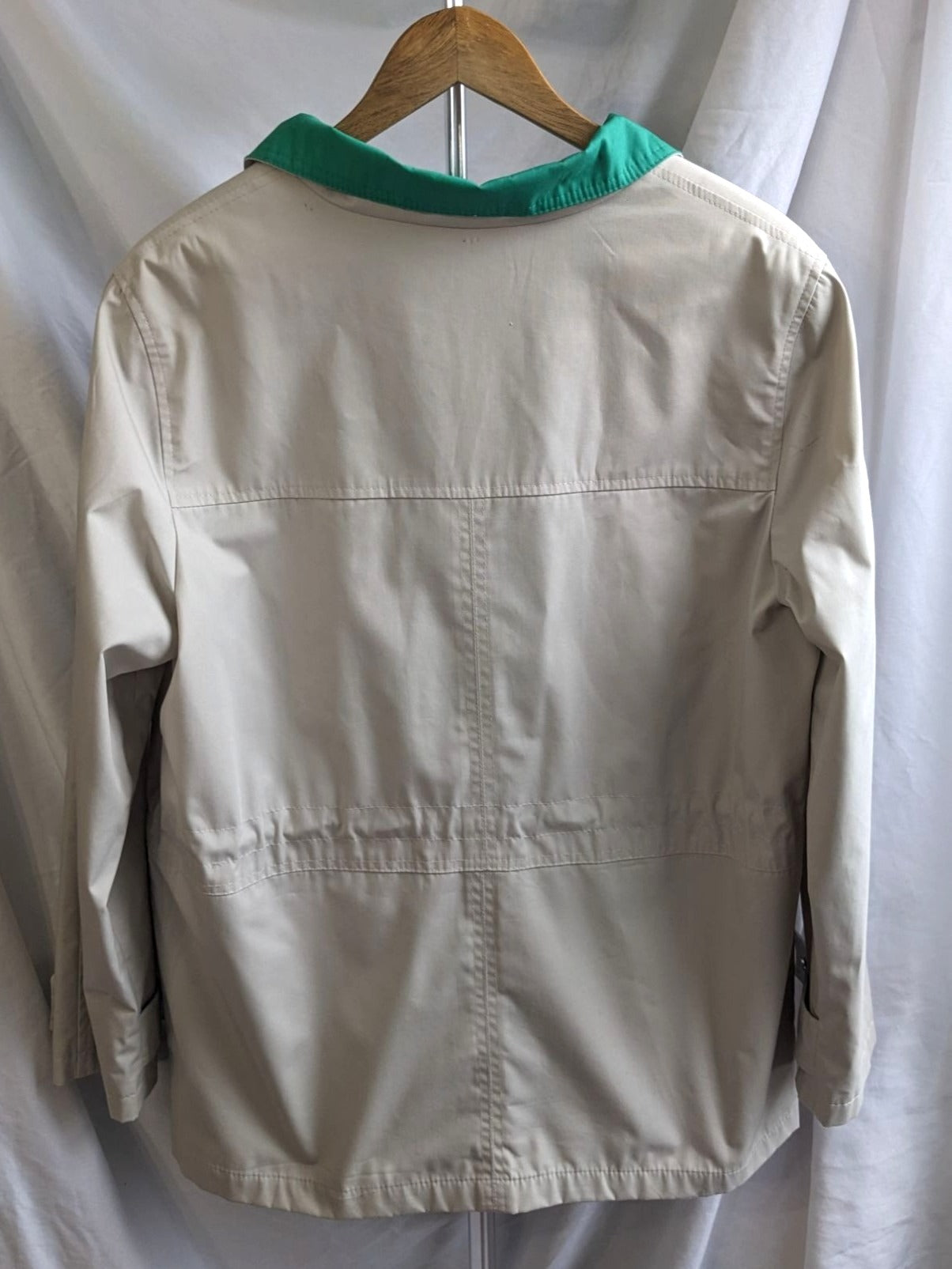 NWOT Vintage 90s Mackintosh New England Cream Green Raincoat Waterproof Size M/L