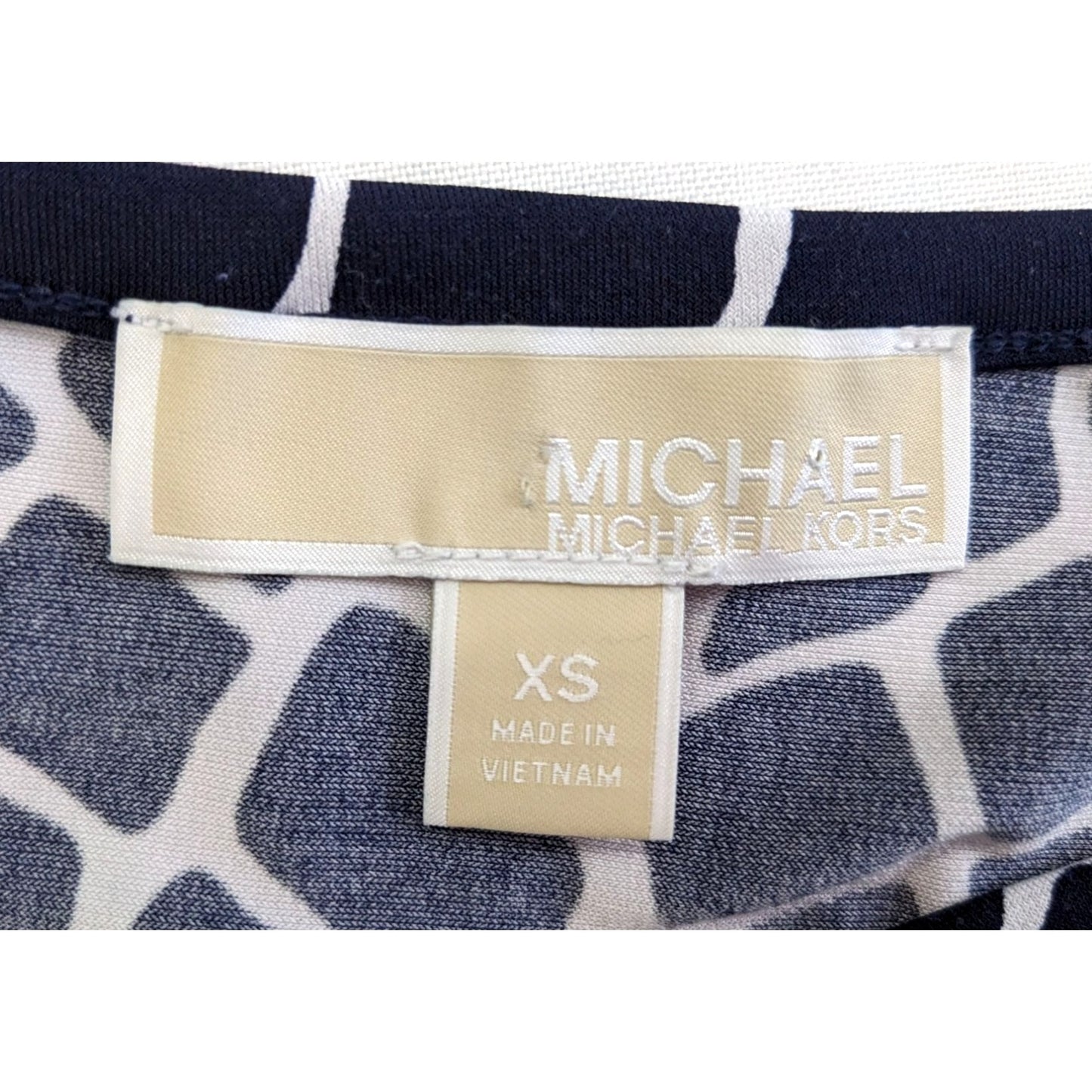 MICHAEL MICHAEL KORS Blue Shift Dress LongSleeve Animal Print Croc Giraffe Sz XS