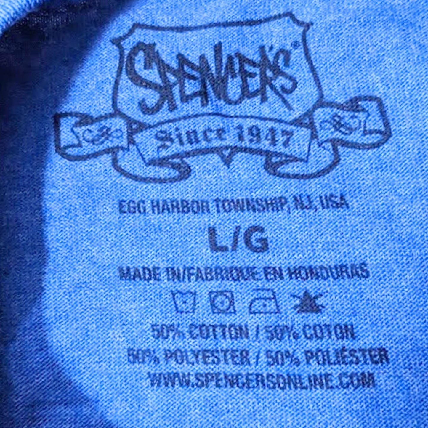 NWOT SPENCER'S Heather Blue Cotton Blend "I Have No Idea" Graphic Tee Sz Men's L