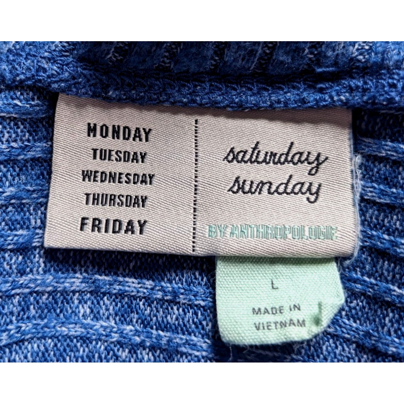 Anthropologie SATURDAY SUNDAY Blue Mariah Sporty Fem Midi Sweater Dress Size L