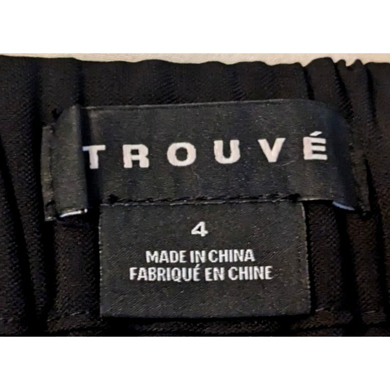 TROUVE Black Dress Crepe Joggers w/ Pockets & Elastic Cuffs Size 4