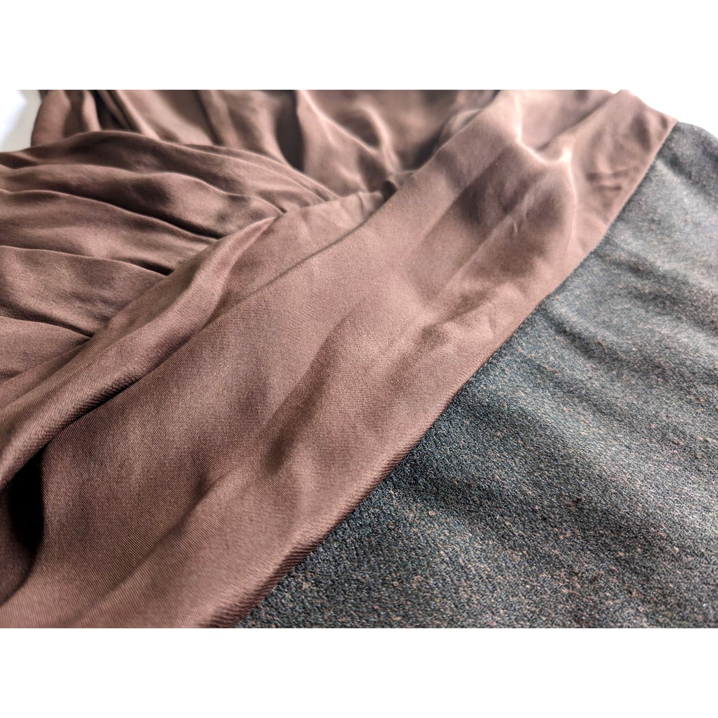 Anthropologie HUTCH Brown Sleeveless Silk Midi Dress Herringbone V-Neck Size 10