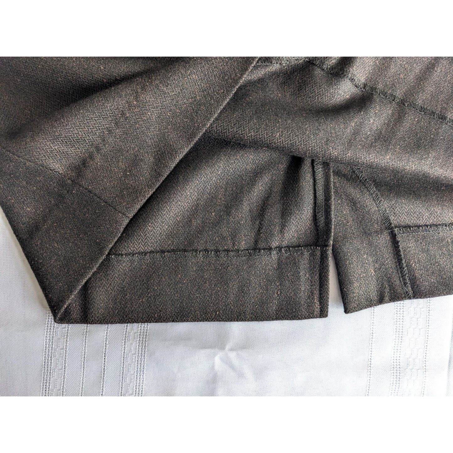 Anthropologie HUTCH Brown Sleeveless Silk Midi Dress Herringbone V-Neck Size 10