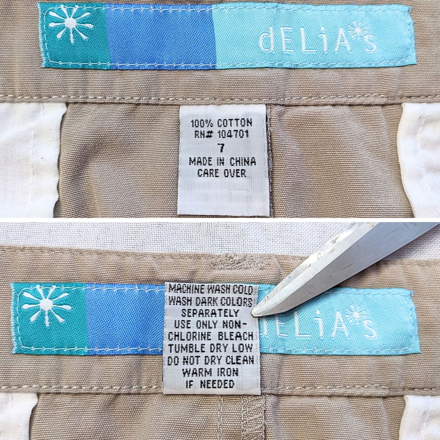 Vintage Y2K DELIA*S 100% Cotton Raw Hem Low Rise Cargo Ruffle Mini Skirt Size 7