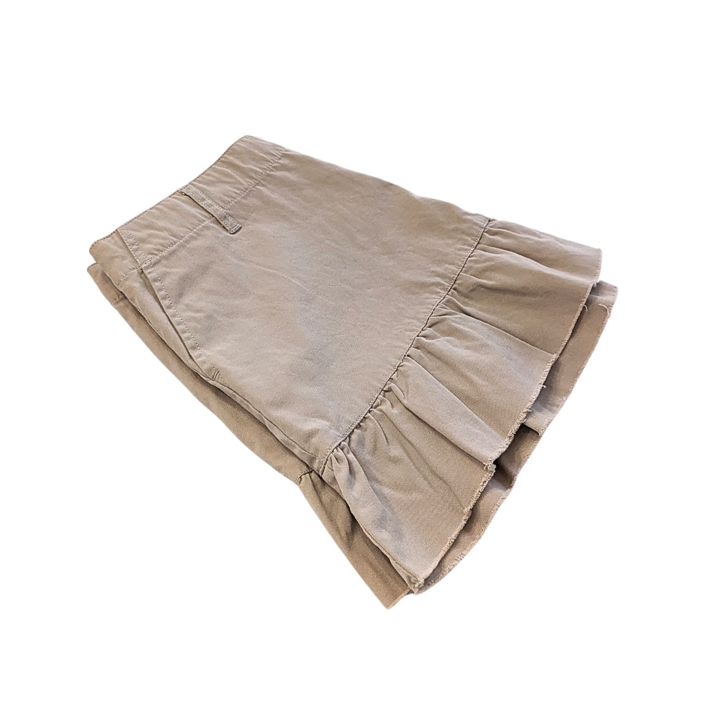 Vintage Y2K DELIA*S 100% Cotton Raw Hem Low Rise Cargo Ruffle Mini Skirt Size 7