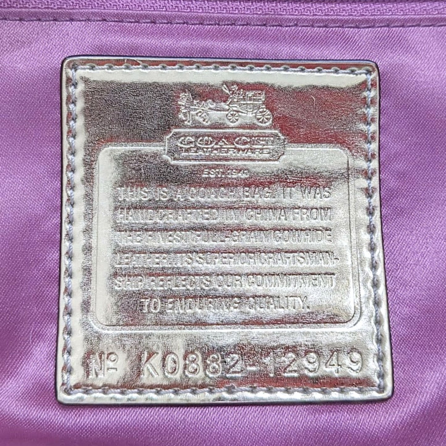 Vintage 2008 NWOT COACH Beige Madison Sabrina Beige & Gold Large Satchel