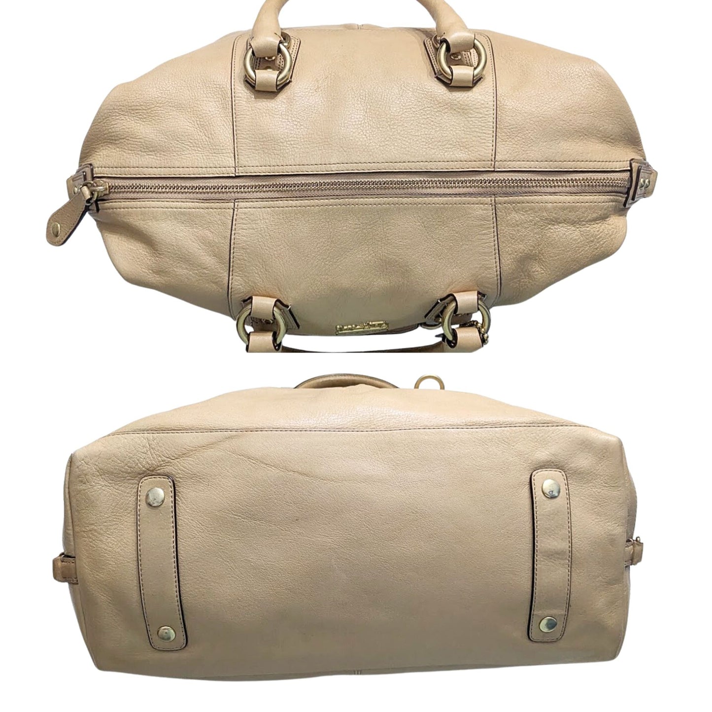 Vintage 2008 NWOT COACH Beige Madison Sabrina Beige & Gold Large Satchel