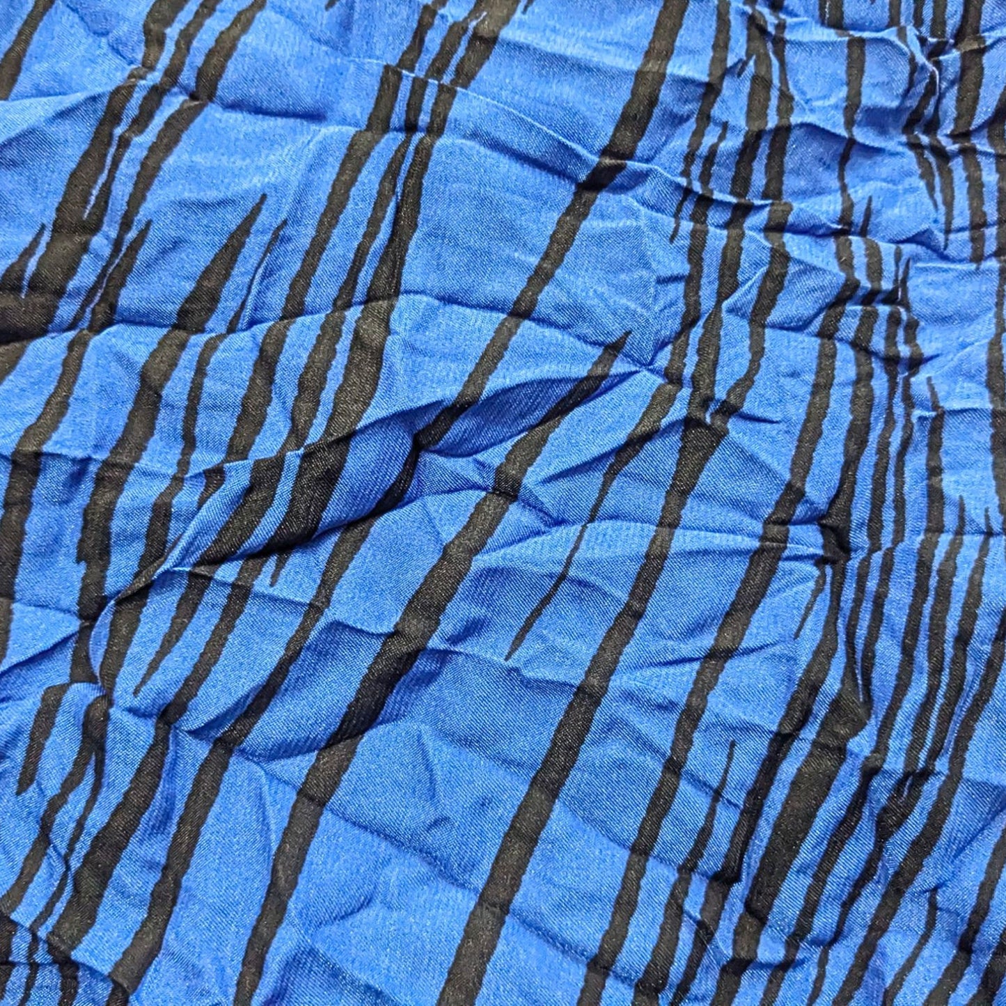 NWT ALQUEMA Blue Black Royal Bird Smash Pocket Travel Midi Dress Size 2/Large