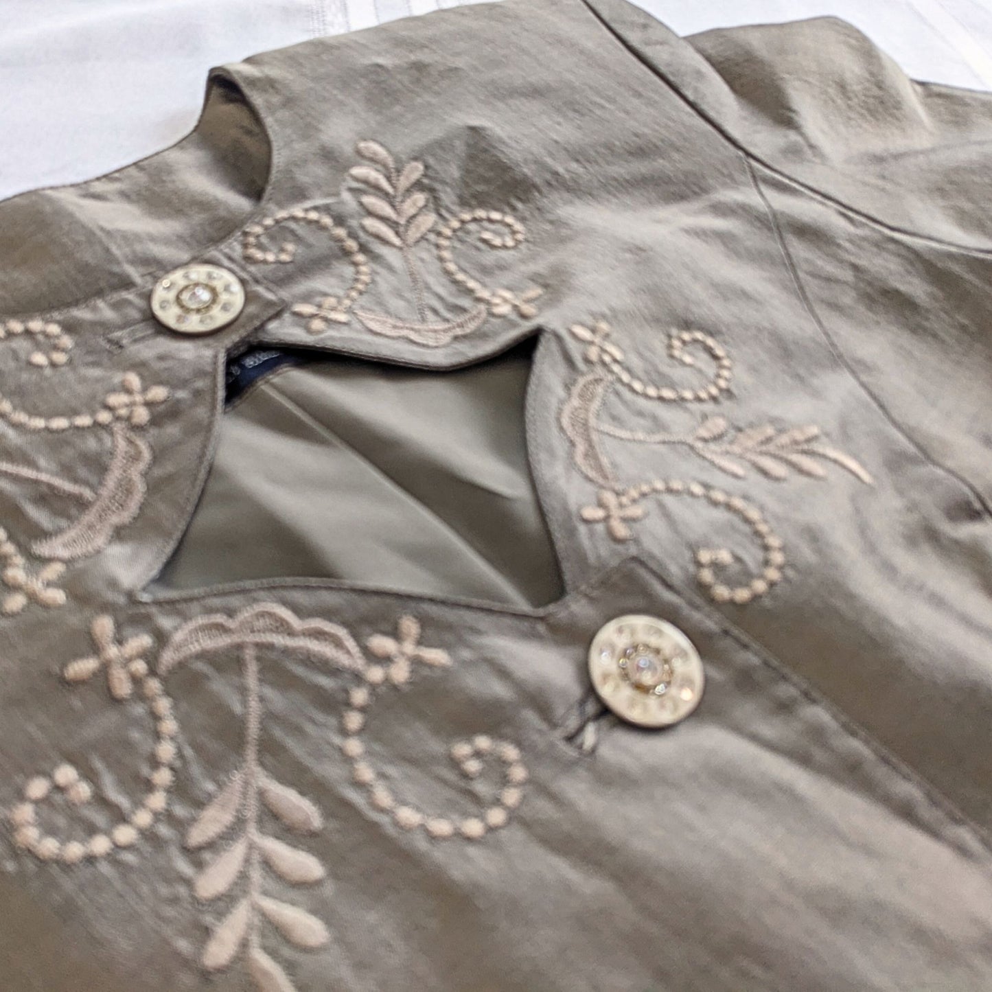 Rare NWT Vtg Y2K MAX NUGUS Haute Couture Bronze Art Deco Silk Skirt Suit Sz 8