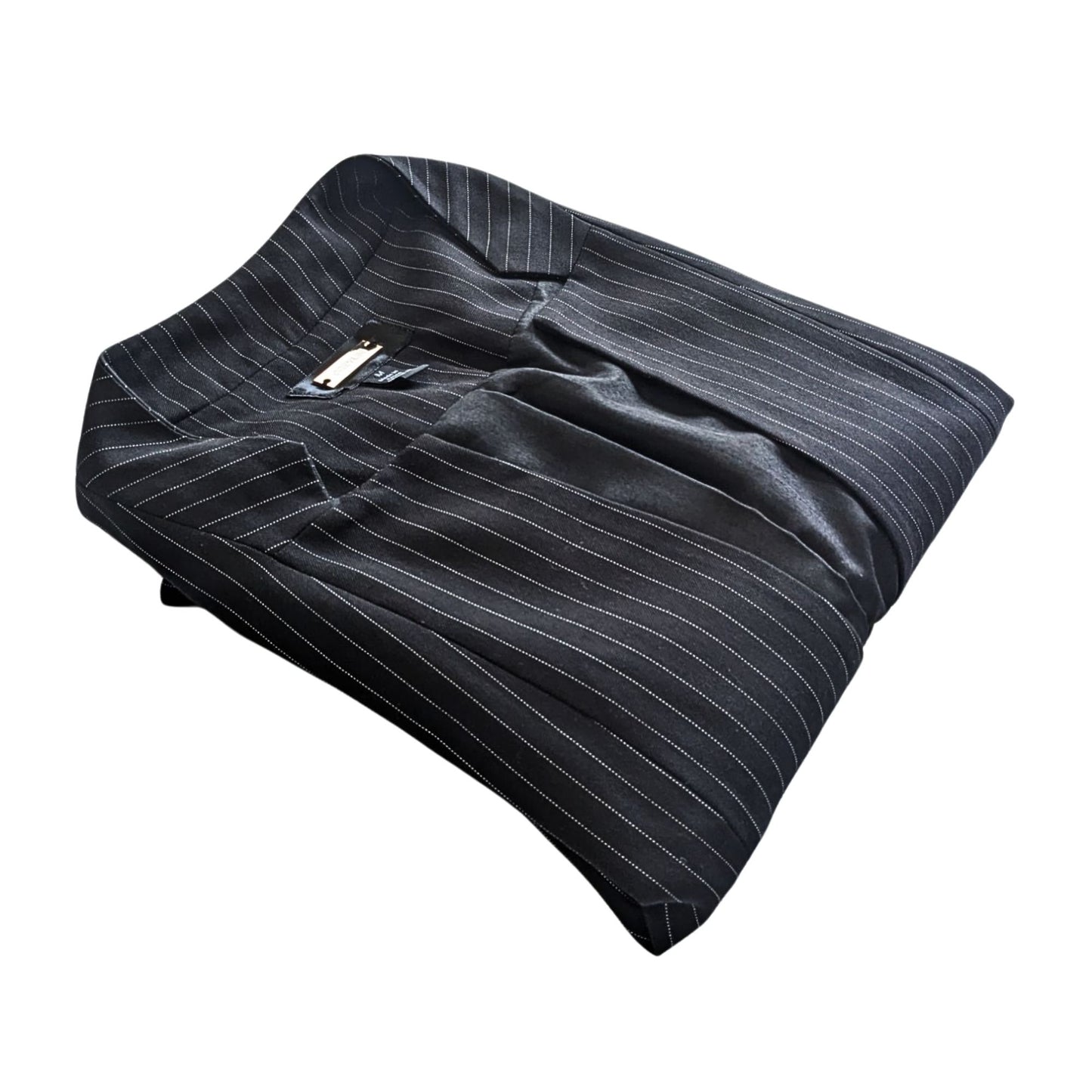 Anthropologie GREYLIN Office Siren Black Pinstriped Peplum Blazer Size M