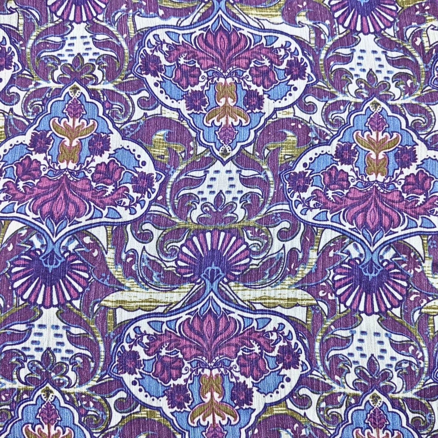Vtg Y2K EYELASH COUTURE 1Shoulder Purple Paisley Lined Blouson Mini Dress Sz XL