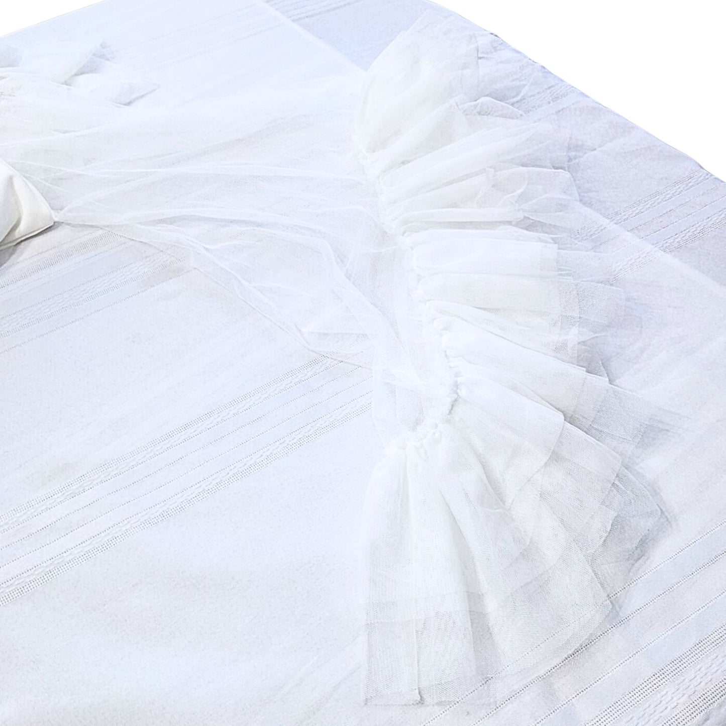 Fanciful NWT ASHLEY STEWART White Ruffled Trumpet "Sleeve Midi Dress Size 22/24