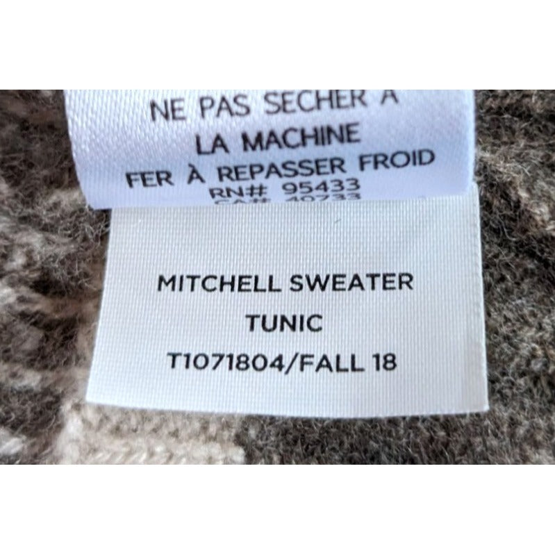 TOAD & CO Beige Non-Mulesed Lambswool Sweater w/ Lace-Up Keyhole Stripes Size S