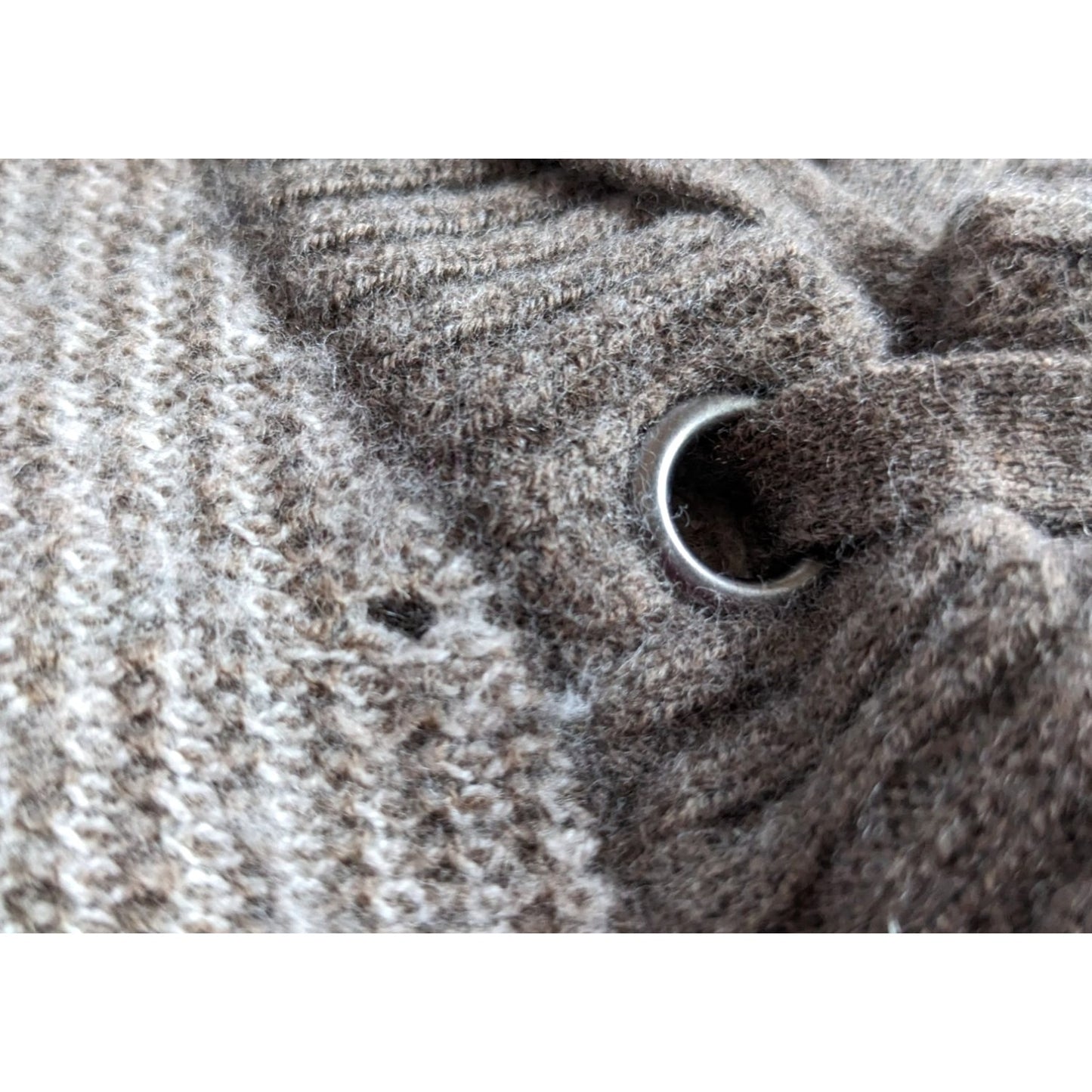TOAD & CO Beige Non-Mulesed Lambswool Sweater w/ Lace-Up Keyhole Stripes Size S