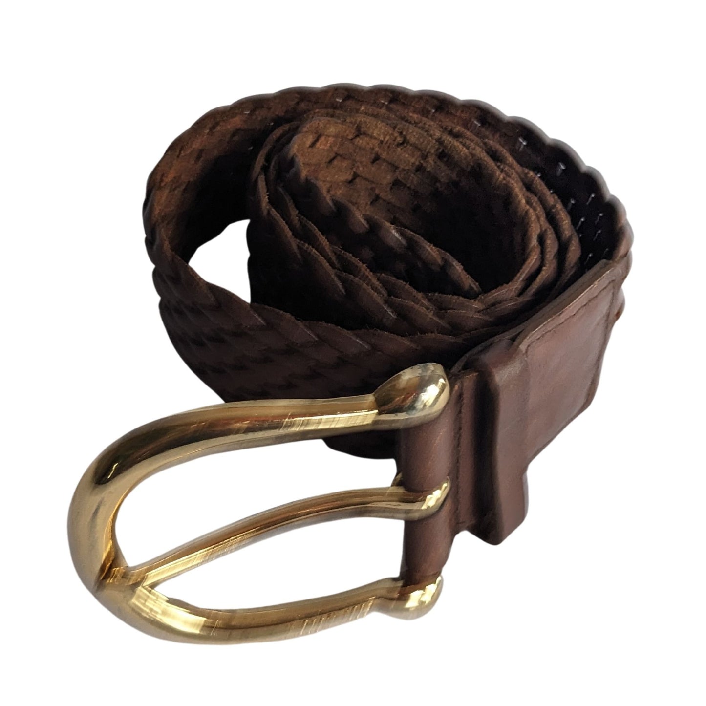 Vintage Y2K MICHAEL KORS Brown Woven Belt Gold Buckle