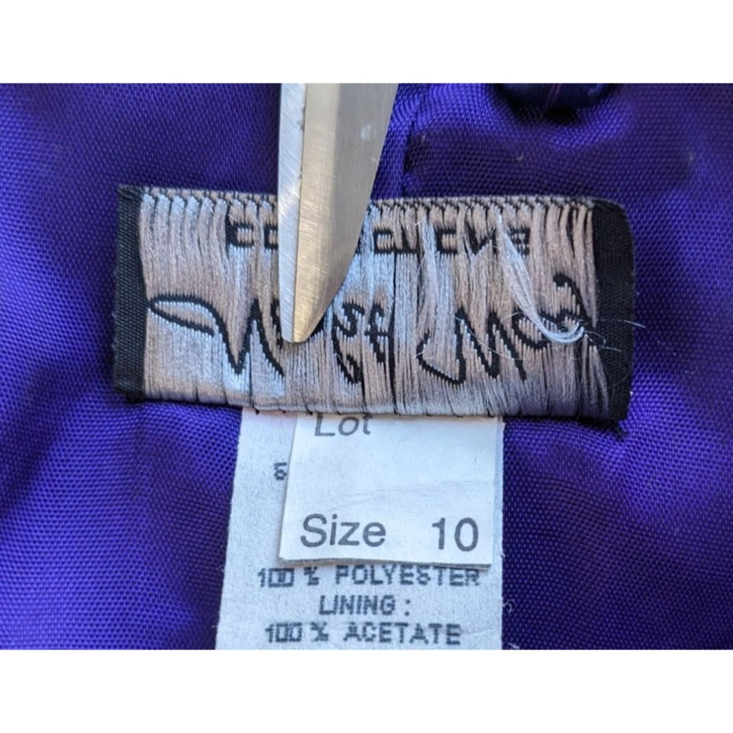 Vintage 90s/Y2K NIGHT WAY COLLECTIONS Azure Indigo Prom Dress Size 10