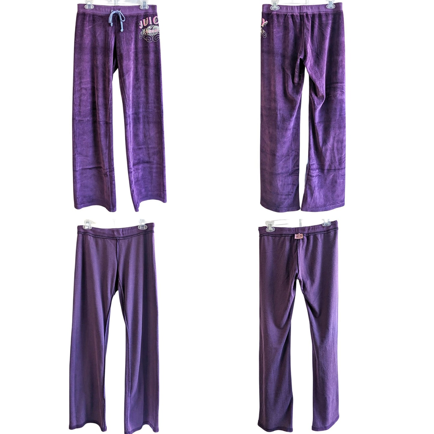 Vintage Y2K JUICY COUTURE 3-pc Sparkly Purple Angel Velour Matching Set Size M/L