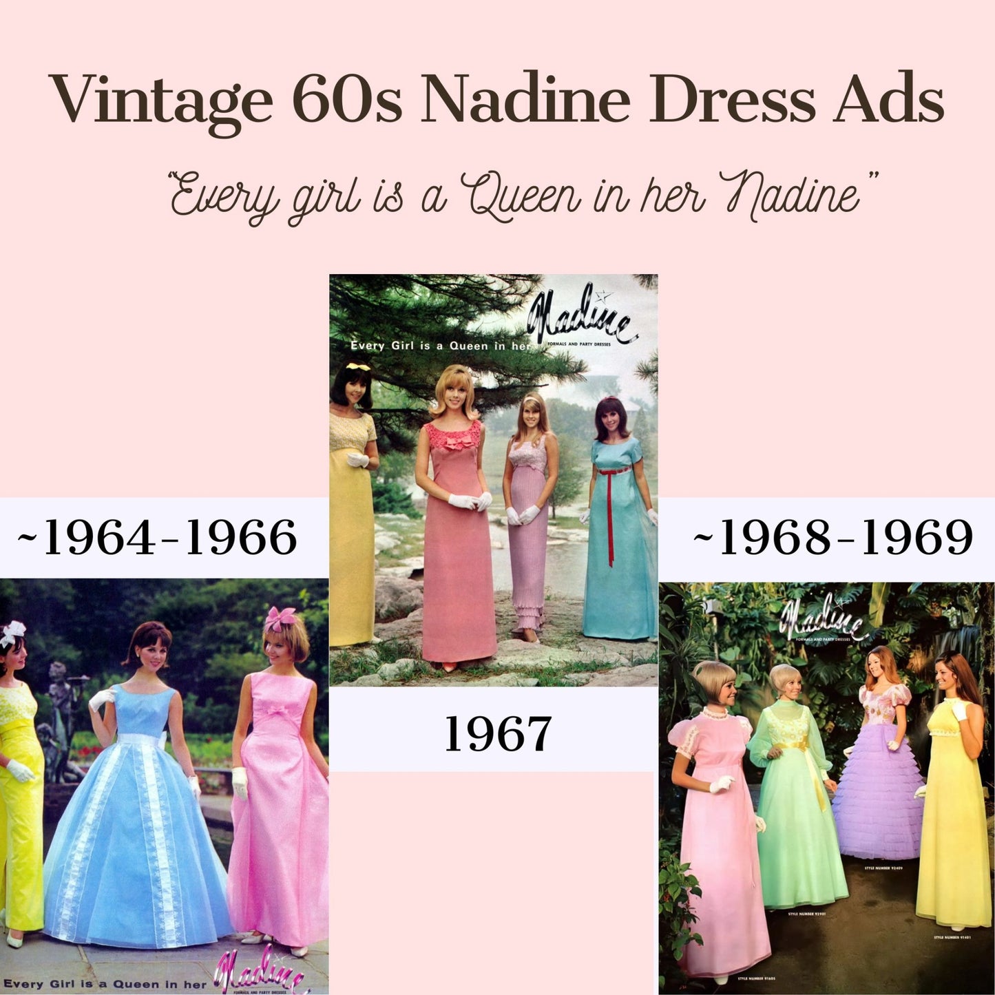 Vtg Mid-60s NADINE JR. Petites Cinderella Blue Chiffon Lace Prom Gown Size XS