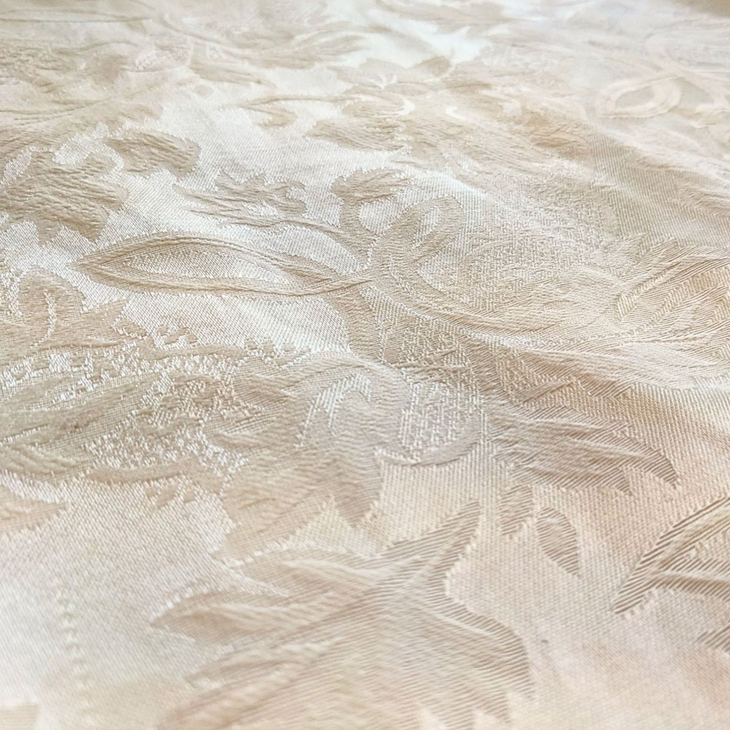 Vintage 80s LORALIE Ivory Romanian Macramé Lace Damask Wedding Sheath Dress Sz12