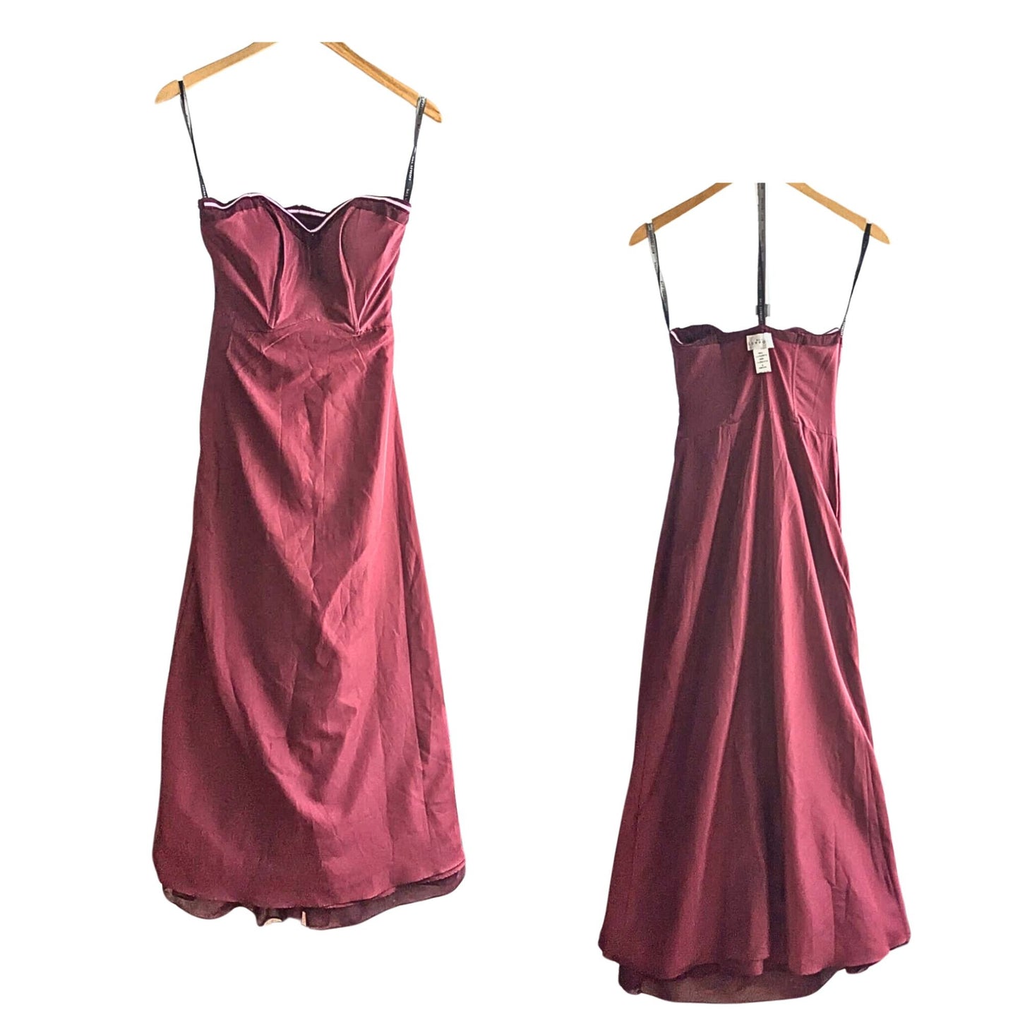 BILL LEVKOFF 778 Wine Strapless Sweetheart Bridesmaid Dress Size 6