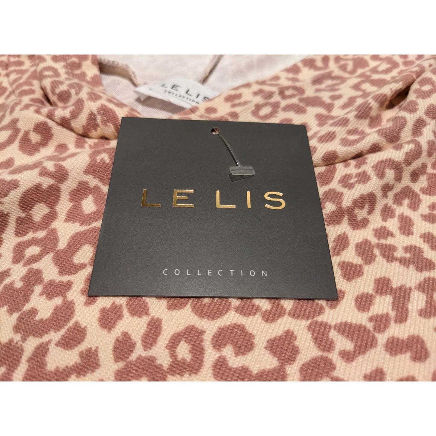 MEASURE - 🐆 NWT LE LIS Leopard Print Rose Pink tie front Hoodie Glamcore Size S