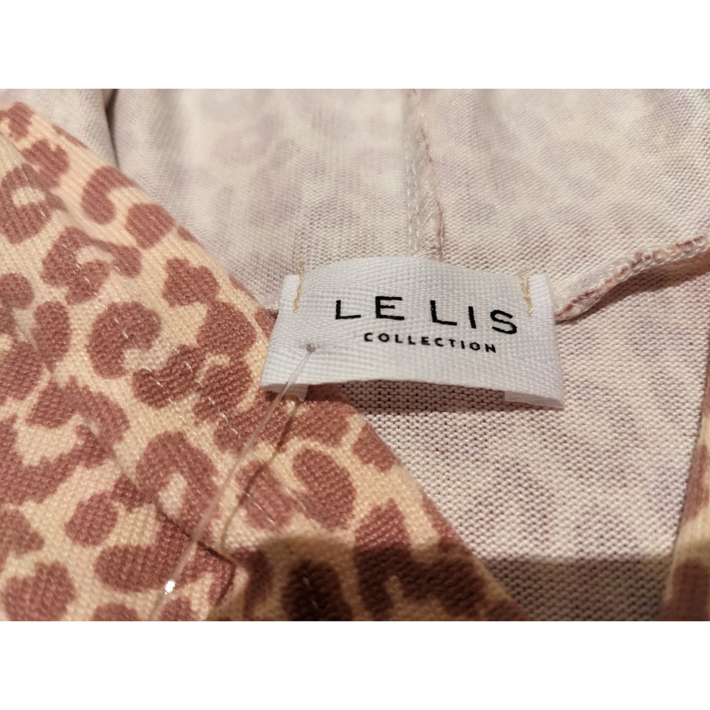 MEASURE - 🐆 NWT LE LIS Leopard Print Rose Pink tie front Hoodie Glamcore Size S