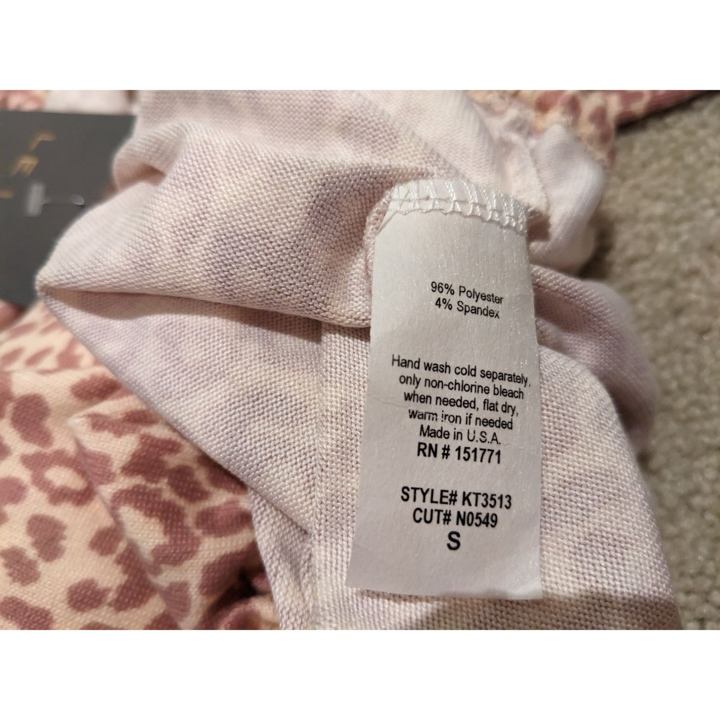 MEASURE - 🐆 NWT LE LIS Leopard Print Rose Pink tie front Hoodie Glamcore Size S