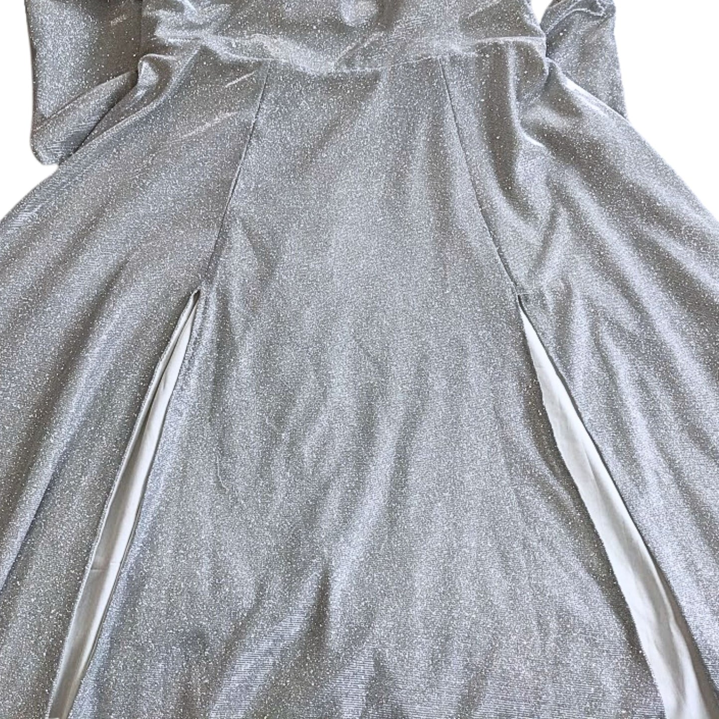NWT LUNSS Custom Couture Silver Cinderella Wedding/Evening Gown w/Train Sz16/18