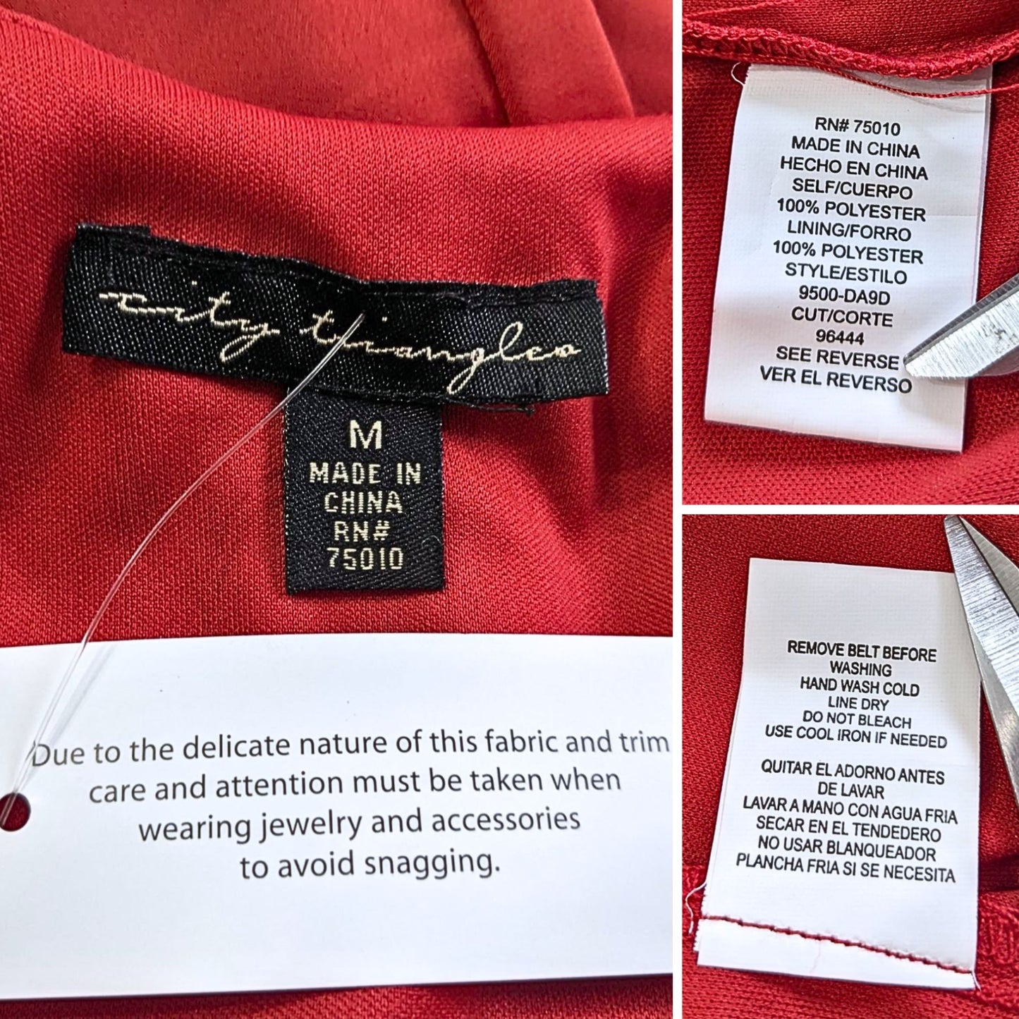NWT Vtg Y2K CITY TRIANGLES Spice Red Wide Neoprene Belt Blouson Mini Dress Sz M
