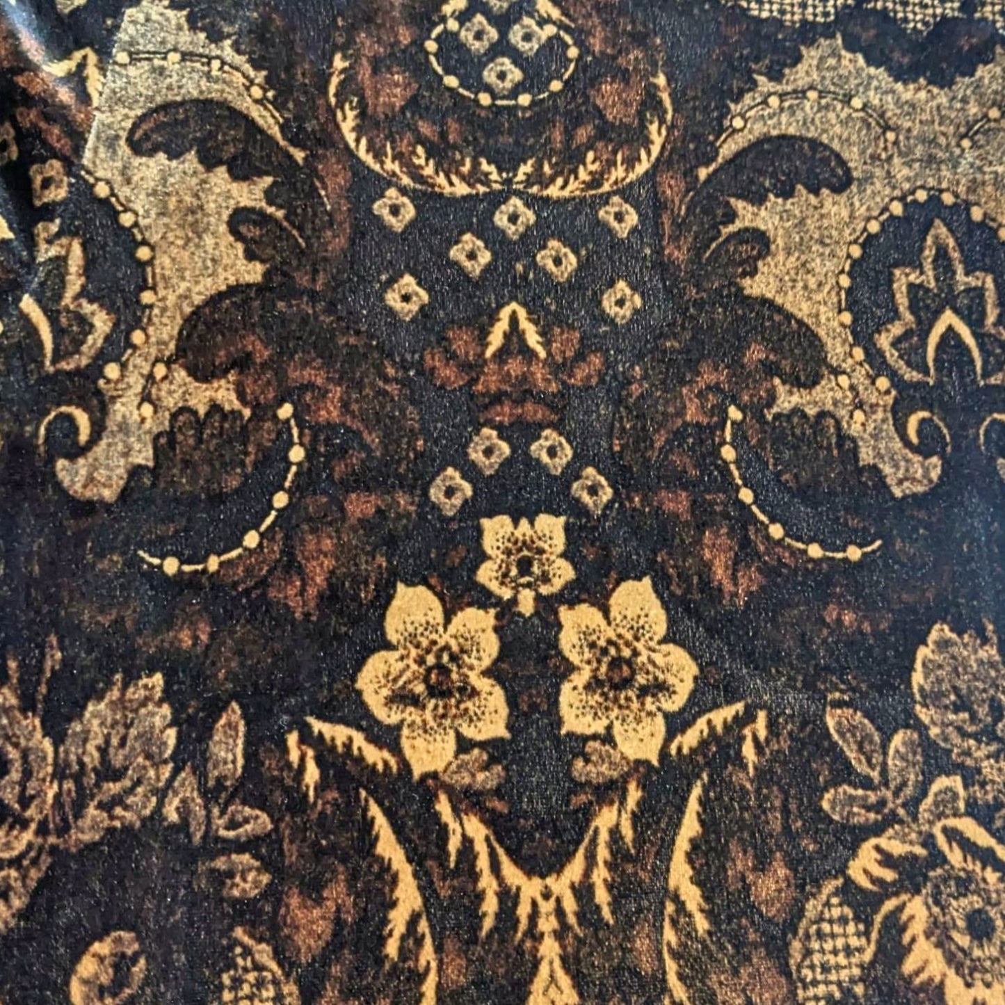 FREE PEOPLE Maura Hippie Rock Brown Paisley Printed Velvet Flare Pants Size L