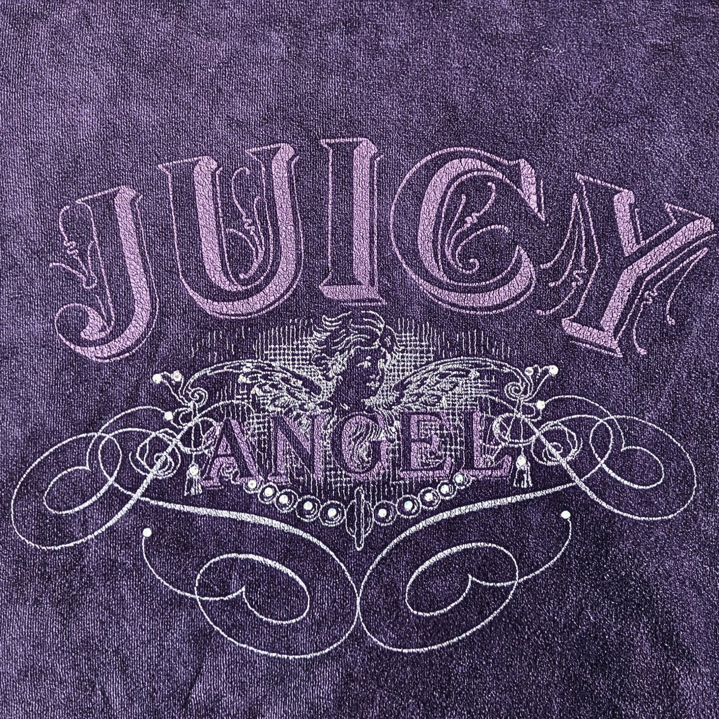 Vintage Y2K JUICY COUTURE 3-pc Sparkly Purple Angel Velour Matching Set Size M/L