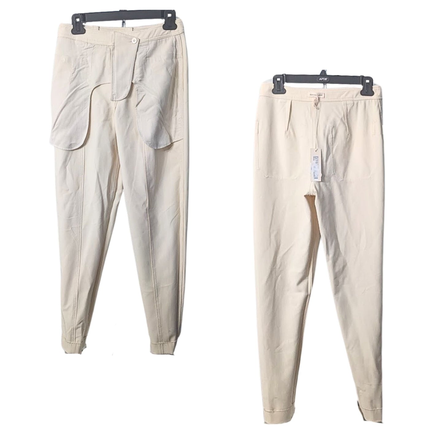 NWT REBECCA TAYLOR Cream High-Rise Straight Belted Suit Pant Size 2 MSRP $365