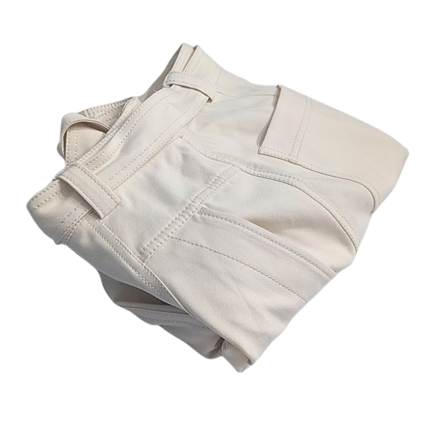 NWT REBECCA TAYLOR Cream High-Rise Straight Belted Suit Pant Size 2 MSRP $365