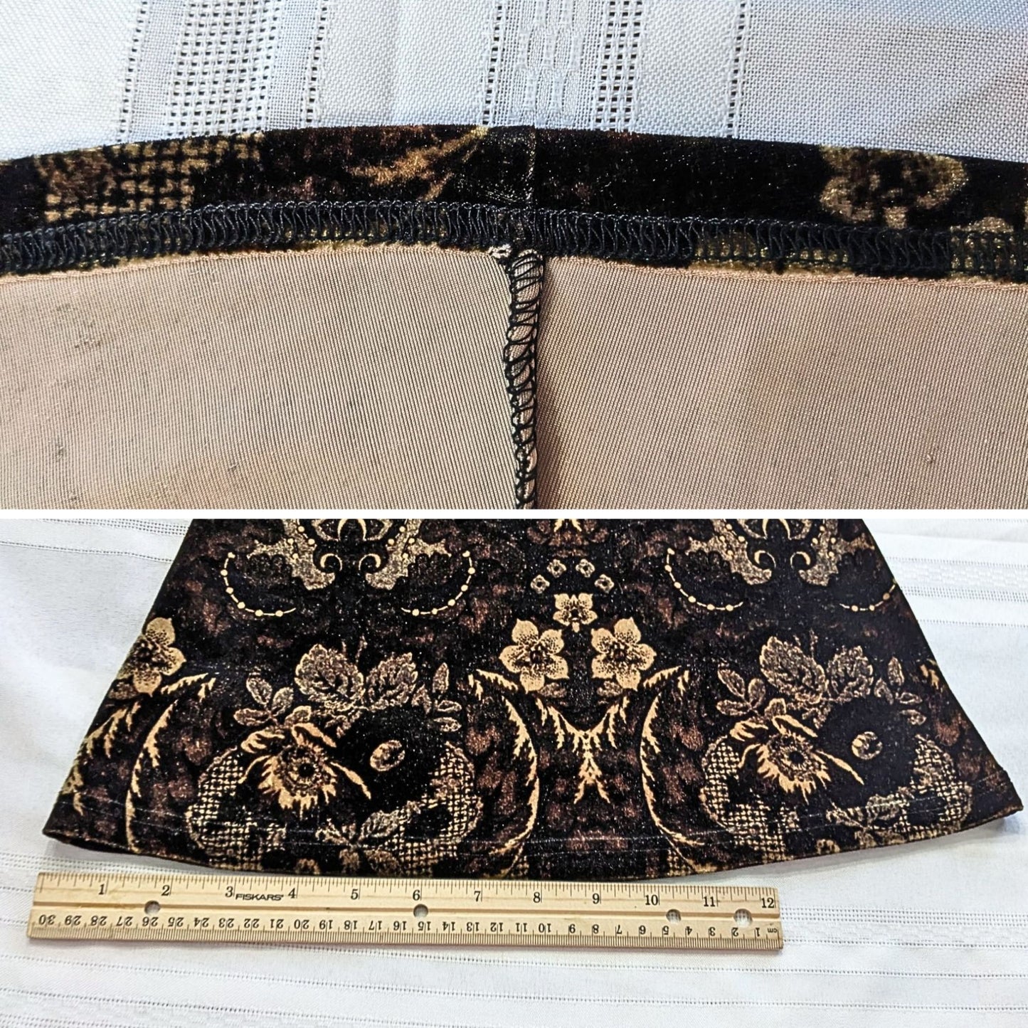 FREE PEOPLE Maura Hippie Rock Brown Paisley Printed Velvet Flare Pants Size L